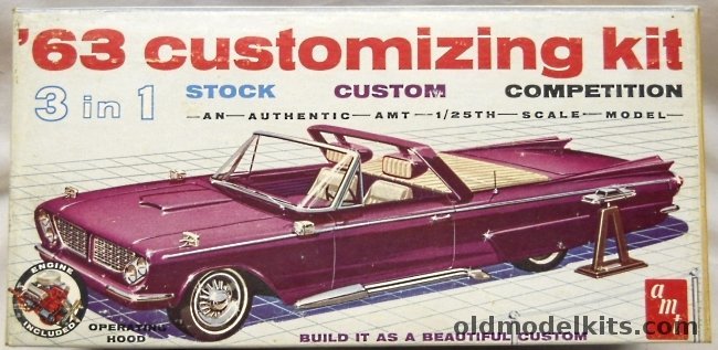 AMT 1/25 1963 Buick Electra Convertible 3 in 1 - Stock / Custom / Competition, 06-513-149 plastic model kit